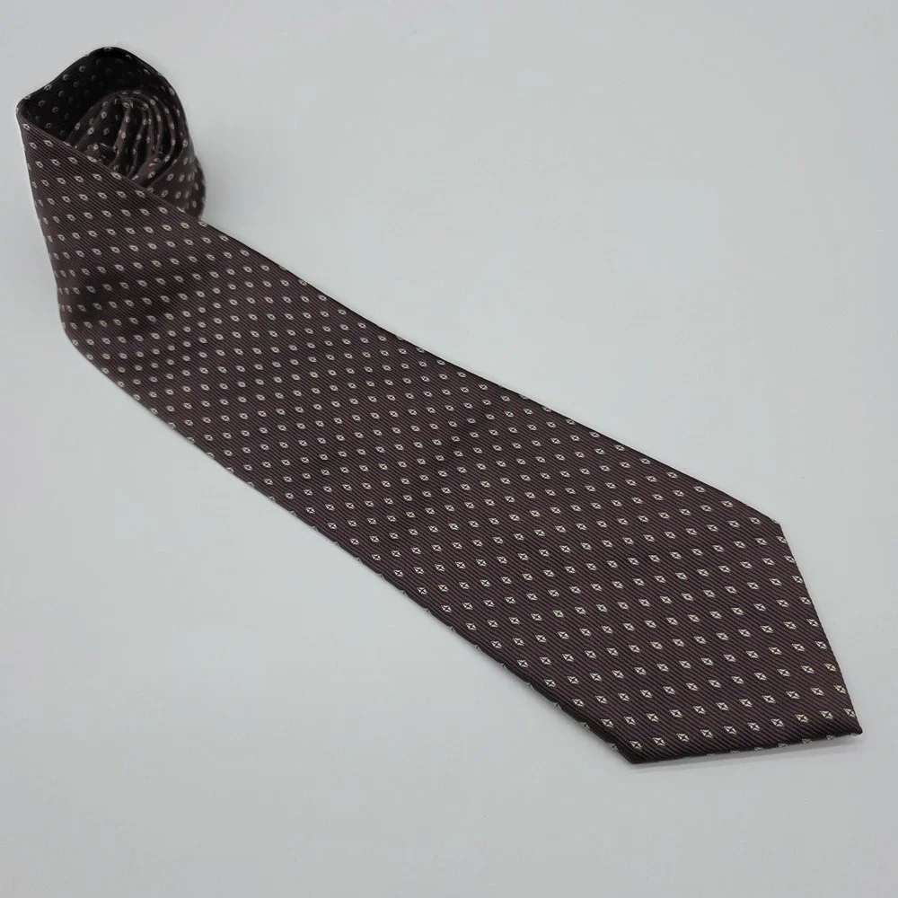 Vintage Valentina Tie 100% Silk Italy Burgundy Polka Dot Classic Necktie Retro